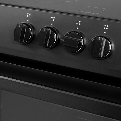 COSMO COS-ERD304K-BK 30 in. Stellar Collection 5.0 cu. ft. Electric Range with 4 Burner Glass Cooktop and Convection Oven in Matte Black