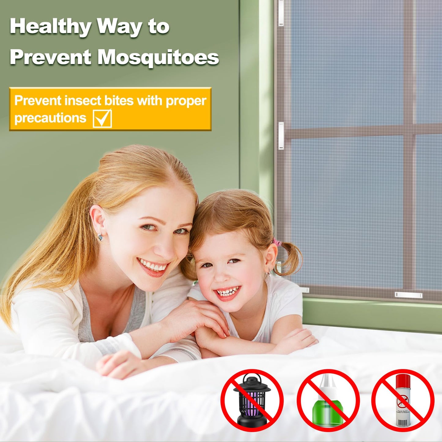 Magnetic Window Screen, Adjustable DIY Window Net Max 59” x 51” with Innovative Magnetic Fastener, Fiberglass Fine Mesh, Window Mesh with 12 Magnets, Mosquito Window Screens for House Windows