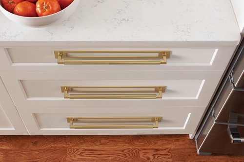 Amerock Medora 12-5/8 inch (320mm) Center-to-Center Rectangle Champagne Bronze Cabinet Pull Backplate, BP37788CZ