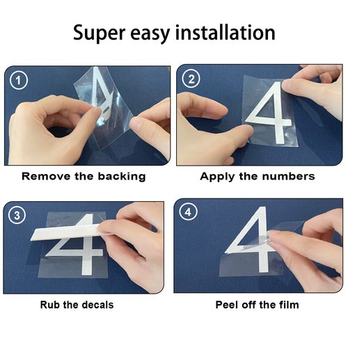 2 inch 30 Pcs Reflective Mailbox Numbers Stickers for Outside, Easy Installation with Prolonged Backing for and Pre-cut, Self Adhesive White Vinyl Address for House Address Sign Window Trash Bins