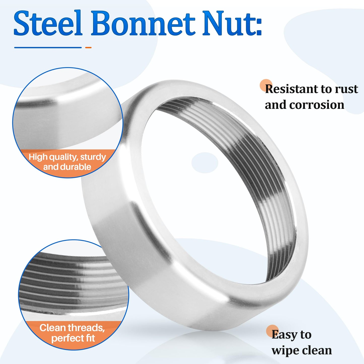 Shower Cartridge Bonnet Nut RP22734 Compatible with Dleta Single Handle Tub/Shower Faucets, Faucet Bonnet Nut for R10000-UN, 1300,1400 and 1700 Series Tub/Shower Faucets - Shower Parts for Dleta