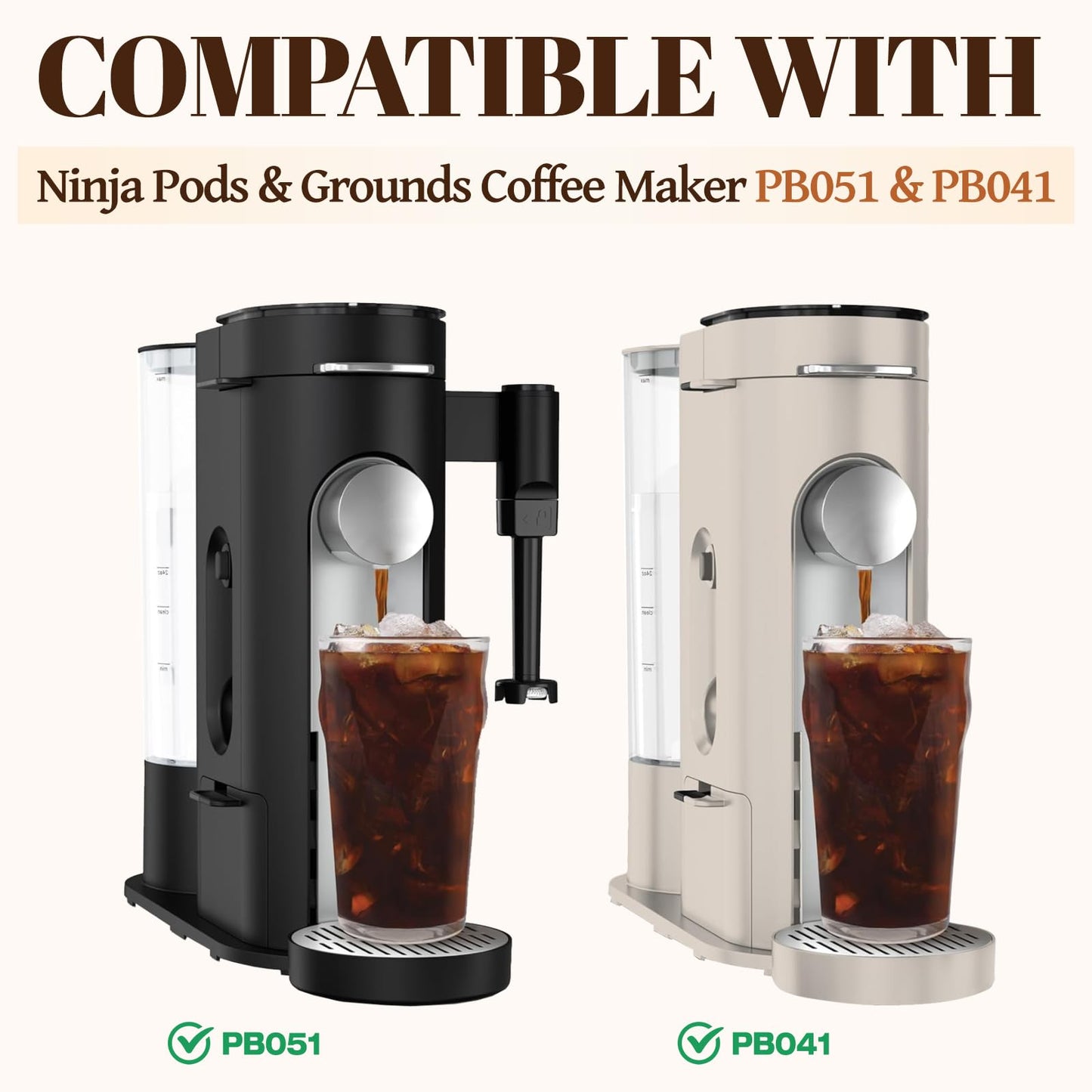 Disposable Coffee Paper Filter, 150 PCS Unbleached Coffee Filters Compatible with Ninja Pod & Grounds Specialty Single-Serve Coffee Maker, Paper Filters for Ninja PB051 PB041 Coffee Maker