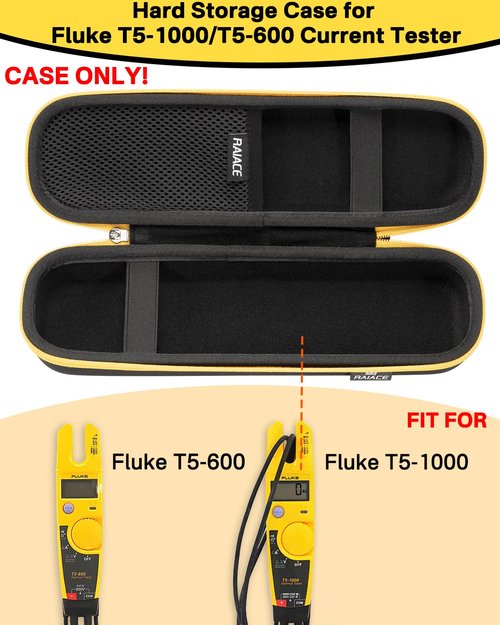 RAIACE Hard Carrying Case for Fluke T5-1000/T5-600 Electrical Voltage, Continuity and Current Tester - Black