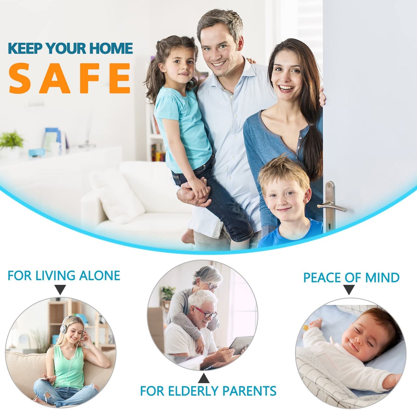 Home Security Door Lock 3 Pack Metal Door Reinforcement Lock for Kids Safety Top Front Door Child Proof Safety Lock Defend High Security Door Locks Latch Withstand 800lbs for Inside Swing Door Chain