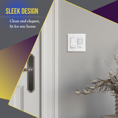 ENERLITES Decorator Light Switch or Receptacle Outlet Wall Plate, Size 2-Gang 4.50" x 4.57", Polycarbonate Thermoplastic, 8832-W-5PCS, White (5 Pack)