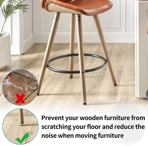 Qjaiune 40 PCS Nail in Furniture Glides 18mm Nylon Chair Glides for Wood Floors, Plastic Table Leg Protectors Chair Feet Sliders, Plastic Table Legs Tack on Furniture Pads for Hardwood Floors (Brown)