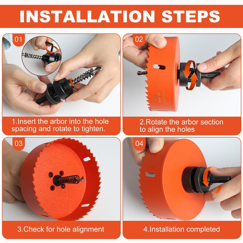 Storystore 4 inch Hole Saw for Recessed Lights,Hole Saw Kit with Dust Bowl, Drill Bit for Wood Metal Plastic,Bi-Metal Drywall Saw, Hole Cutter for Clean and Precise Cuts