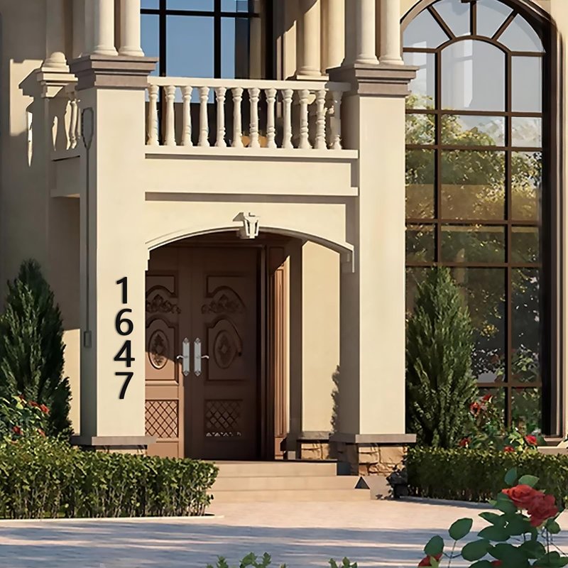 4 Inch Floating House Numbers and Metal Letters for Outdoor Signs, House Numbers for Outside, Aluminum Address Letters and Numbers for Door, Mailbox, Garden, Perfect for Home or Office (Number 1)