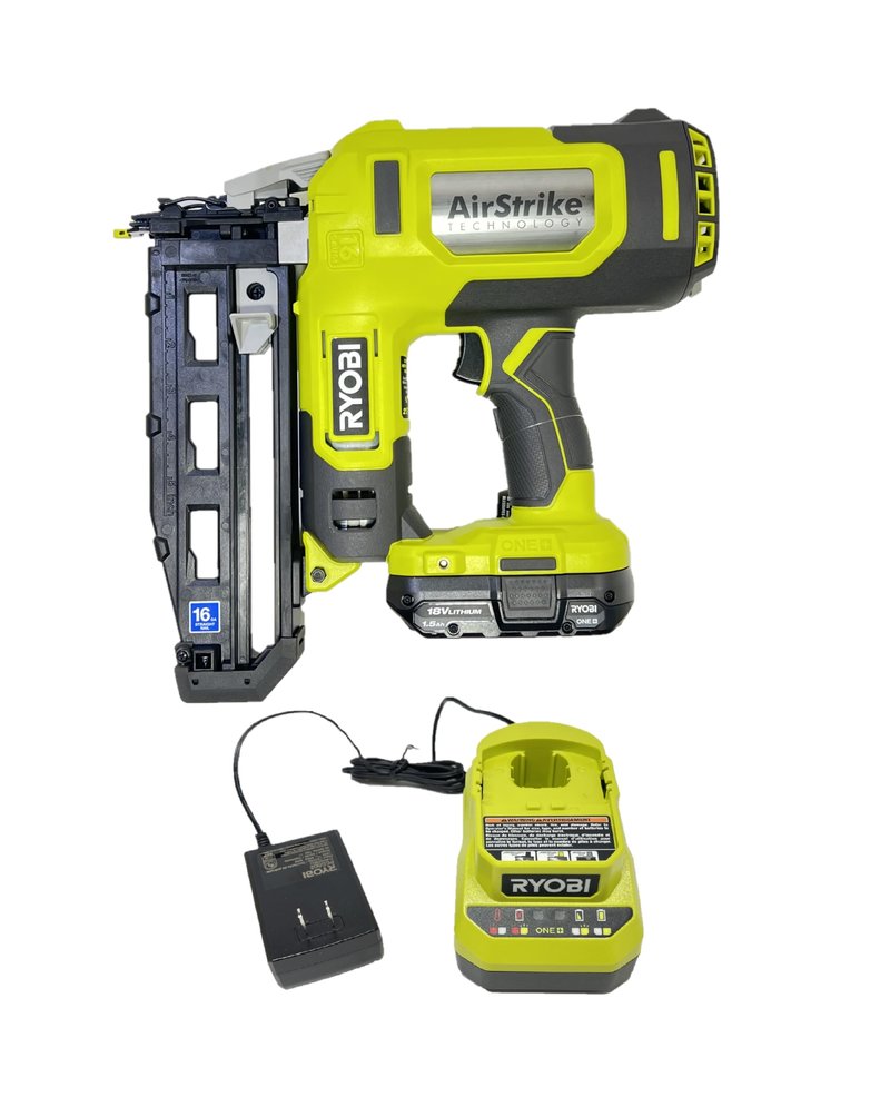 RYOBI ONEAND 18V 16-Gauge Cordless AIRSTRIKE Finish Nailer with Free 2.0 AH Battery P3