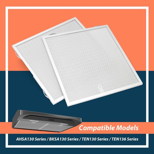 Lisnhlin 2 Packs S99010436 12.84 x 13.69 x 0.38 In Range Hood Grease Filter Replacement for Broan for Nutone AHSA130 BKSA130 TEN130 TEN136 Series Replace 99010436 BKSA130WW Aluminum Washable Parts
