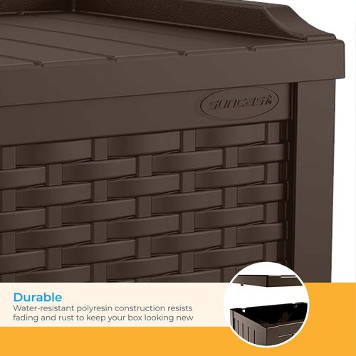 Suncast 22 Gallon Small Resin Storage Seat, Java, SSW600J