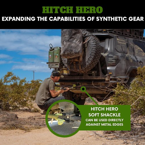 Kinetic-X Hitch Hero Soft Shackle – Heavy-Duty Synthetic Recovery Shackle for Off-Road Vehicles, Metal Edge Rated, USA-Tested, Soft Shackle Hitch Mount & Rope Shackle Kit (Multiple Sizes) (1/2")