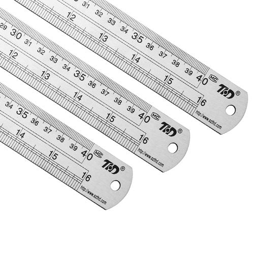 ZZTX Ruler Metal Straight Edge Stainless Steel Ruler 16 Inch Ruler Set Rulers Bulk 2 Pack