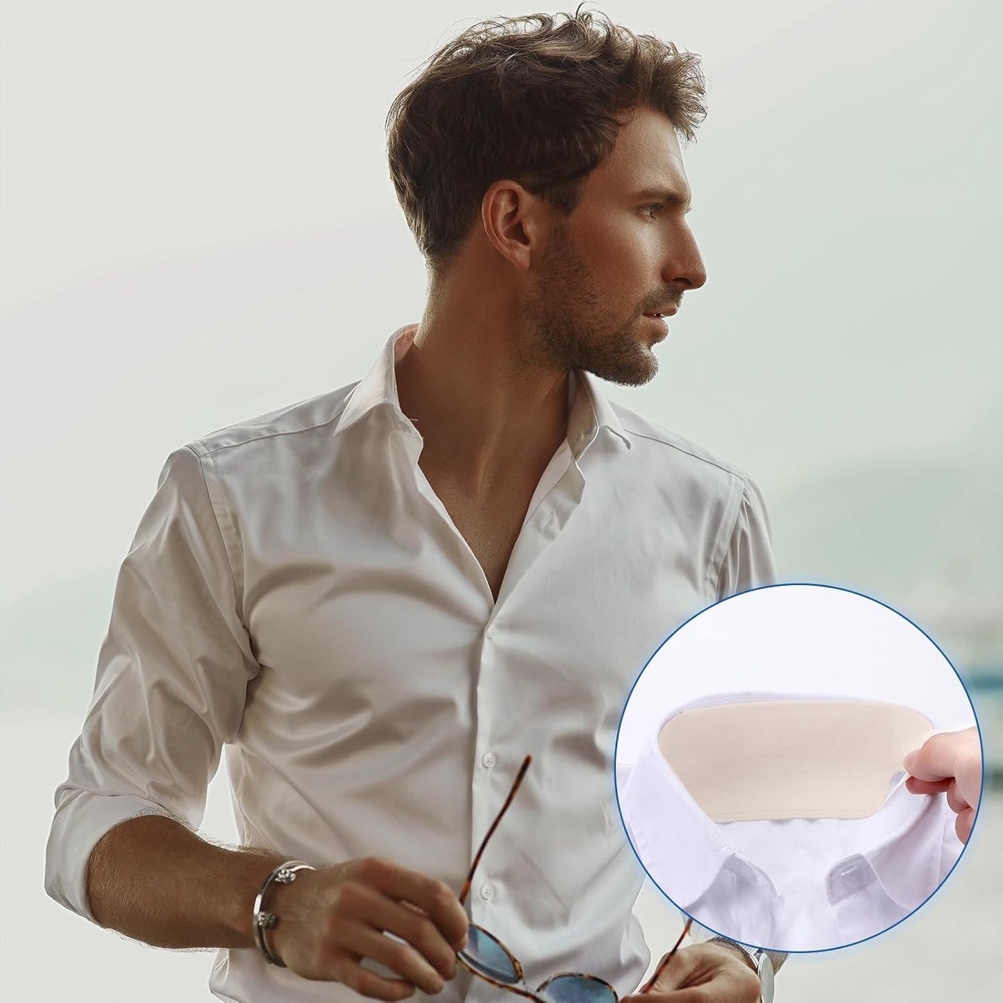 Janmercy 100 Pcs Hat Sweat Liner Shields Absorbing Pad Prevents Stains Protector Bands for Baseball Golf Cap Men Women