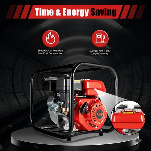4 Stroke Gasoline Water Pump, Semi Trash Water Pump 3 Inch with Filter, High Pressure Water Transfer Pump For Water Well Intake, Farmland Irrigation