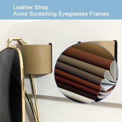 FINDAMAZE Sunglasses Organizer Wall Mounted Wood Sunglass Holder for Home Glasses Holder/Sunglasses Rack,Home Decor (White-1pcs-long)