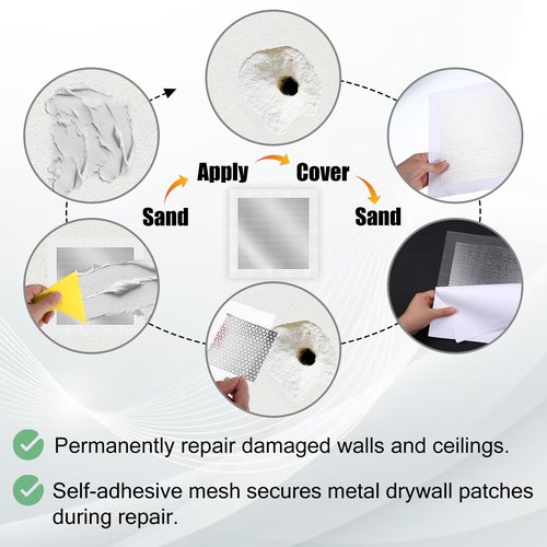 10 inch Drywall Repair Patch, 3 Pack Drywall Repair Kit Large Hole Patch-Repair for Drywalls Heavy Duty Self-Adhesive Mesh Drywalls Patch Kit, Dry Wall Hole Repair-Patch for Drywall-Plaster Wall