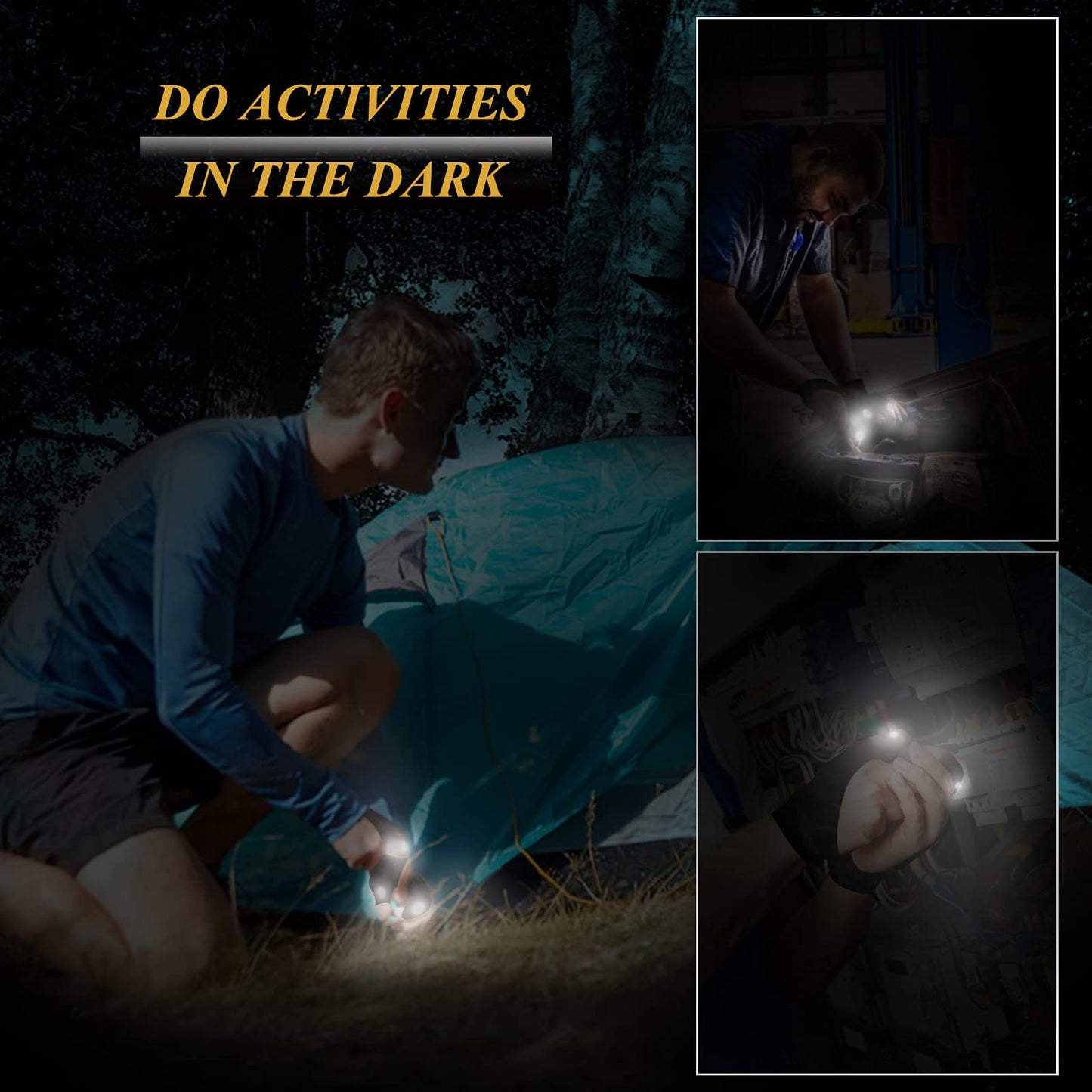 Mylivell Handsfree LED Flashlight Gloves, Fathers Day dad Gifts for Fishing dad, Camping Flashlight Gadgets for Men, Gloves with Lights for Working on Cars, Handy Mens Gifts, Mens Tools Gifts