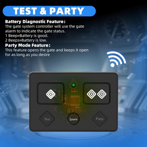 AXP1 AXS1 Replacement for Ghost Controls Remote, 5-Button Remote Transmitter Compatible with All Single and Double Opener Systems for Ghost Controls, Partymode + Battery Test Button, 3pack