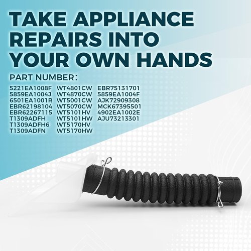 5215EA3003A Drain Hose with Connector for LG Washing Machines, Washer Outlet Drain Pump Hose with Connector 5221EA1008F 5859EA1004J 6501EA1001R EBR62198104 EBR62267115 T1309ADFH T1309ADFH6