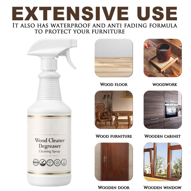 Wood Cleaner,Cabinet Cleaner,500MLKitchen Cabinet Cleaner,Shine, Clean And Protect Spray,For Wood Cabinets, Furniture, Tables, Baseboards, Trim And More (2PC)