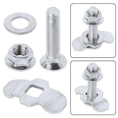 PALOZO L Track Threaded Stud Fittings L-Track Threaded Double Stud Lug Fitting Tie Down, Used with L Track Rails for Truck Bed or Trailer Cargo Control, Pack of 10, Sliver