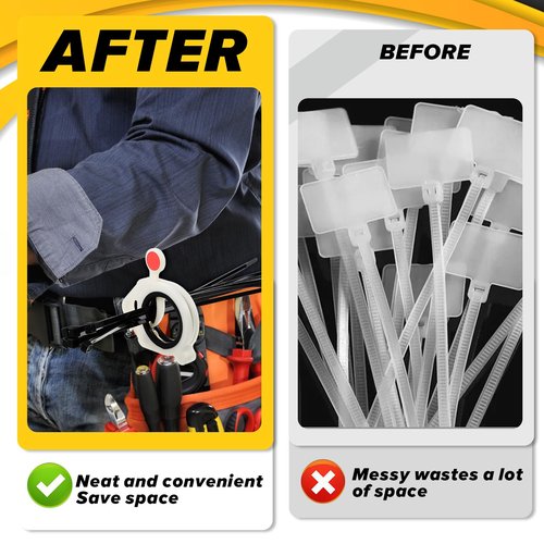 2 Pcs Zip Tie Organizer Light Plastic Cable Tie Holder Reusable Cable Ties Tightener for Efficient Fixed Wire Storage Organization Reduce Waste White Stainless Steel 3.54 × 3.31 × 0.55" Circle