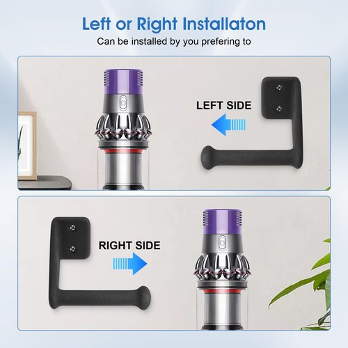 2 Pack Easy Access Cordless Vacuum Wall Mount Holder – Heavy Duty Metal Wall Rack with Rubber Coating, Fits for Dyson V-Series,Outsize Stick Vacuums, Garage Shed Storage Brackets