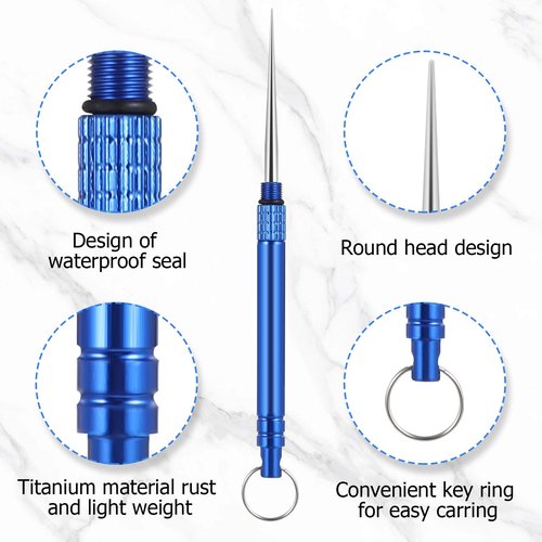 5 Pcs Metal Fruit Pick Portable Reusable Fruit Pick Stainless Steel Titanium Fruit Pick with Protective Holder for Outdoor Picnic Camping Traveling, 5 Colors