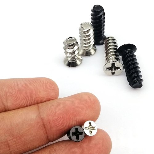 100X Black Silver KB4*8/10/12mm KB5*10/12/15mm PC Case Cooler Cooling Fan Flat Countersunk Phillips Head Mount Screw Computer A TREXCFGH(Black,M4x8mm)
