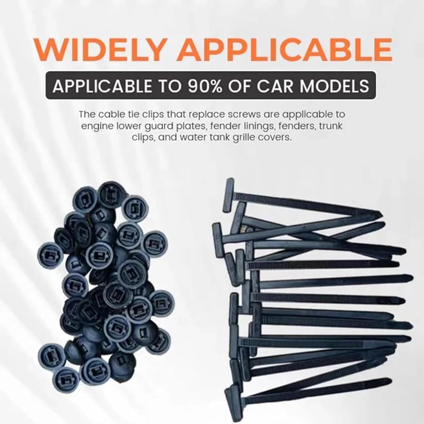 100PCS Nylon Universal Cable Tie Buckle,heavy duty self-locking zip ties holder,Multipurpose Plastic Cable Ties Tool UV Resistant Zipties for Car Daily Repair