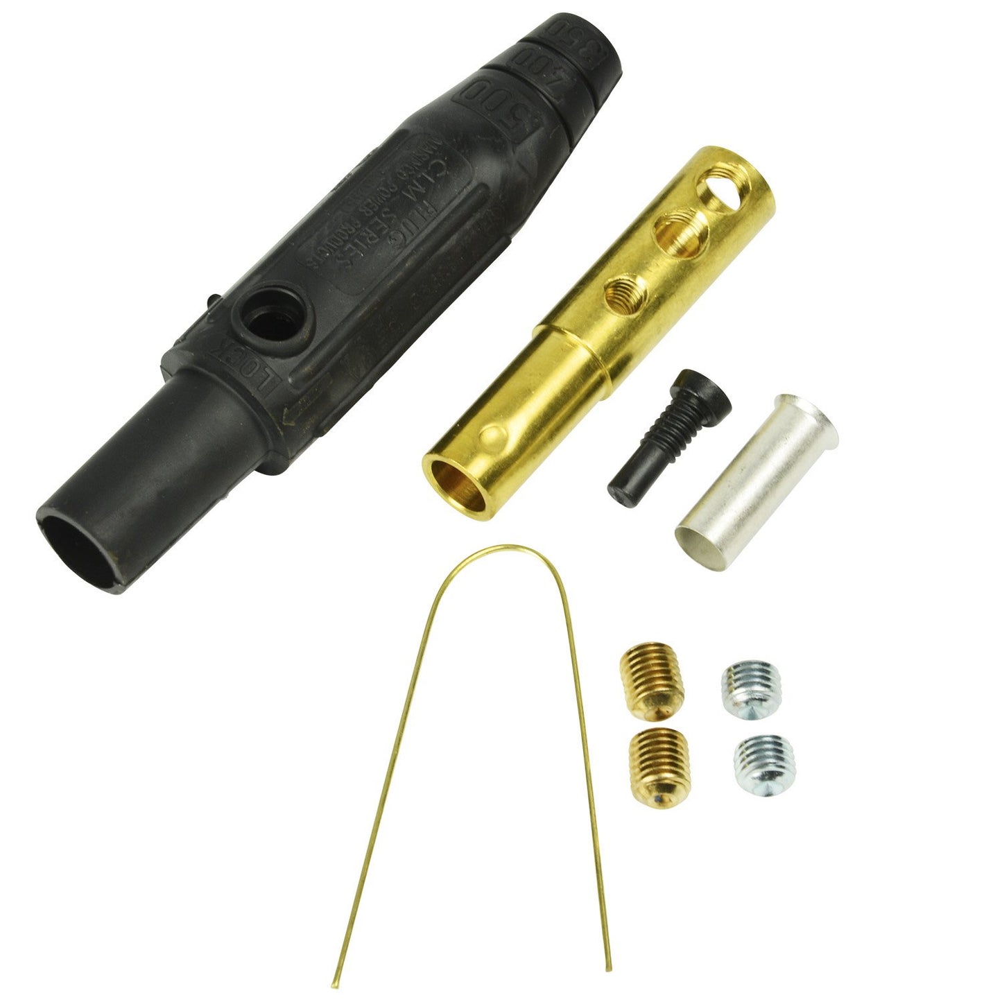 Marinco CLM2F-A CLM Cam Type, Series 15 Mini Inline, Single Pin Connector, 150 Amp, 600 Volt, #8 - #2 AWG, Female - Black (A)