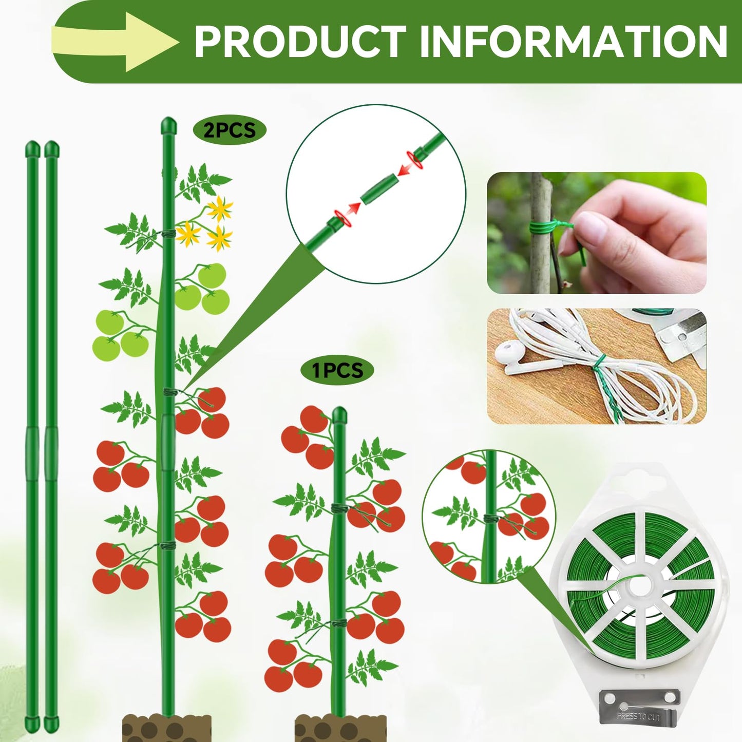 Bulb Planter Tool,new Stainless Steel plant seedling transplanter,Equipped with a foot pedal garden transplanter tool. Including plant support rods and twist ties,use for flowers fruit tree seedlings