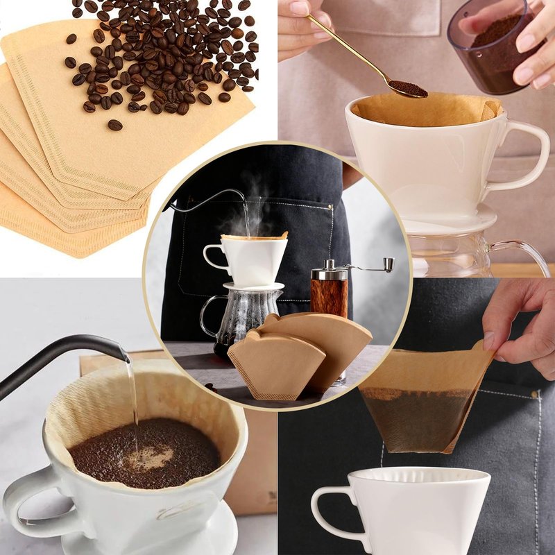 200 Count Coffee Filter #2, 2-6 Cups Coffee Filters Unbleached Natural Disposable Cafe Filters 02 Cone Paper Fits for Ninja, Drip and Pour Over Coffee Maker