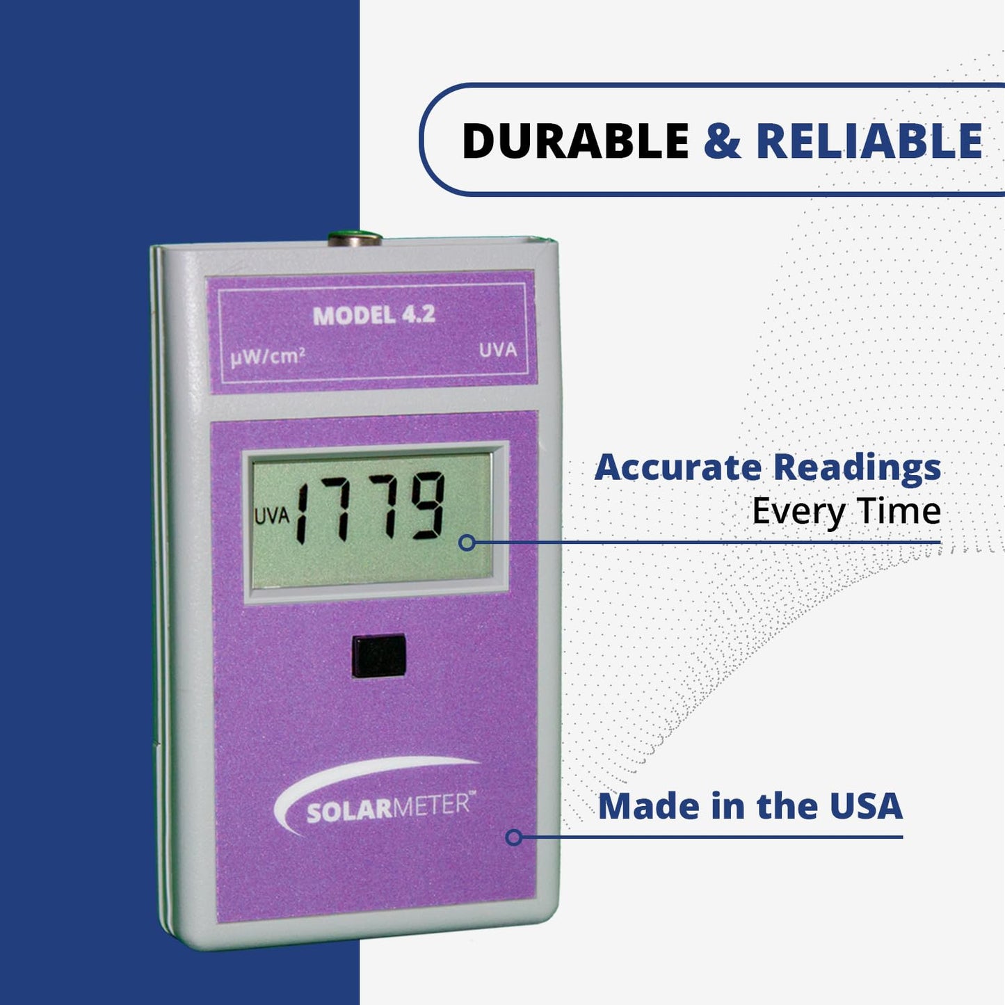 Solarmeter Model 4.2 Sensitive UVA Meter, Digital UVA Radiometer, Portable UV Meter for UV Lamp Testing & More, Effective UVA Light Meter, Measures 320-400 nm, from 0-1999 µW/cm² UVA