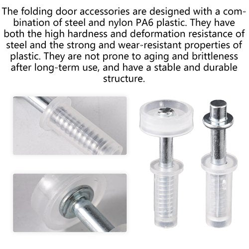 4 Pcs Bi-Fold Door Top Roller Guide Wheel and Top Pivot, Spring Loaded Bifold Closet Door Pivot Pin Folding Closet Repair Kit for Barn & Sliding & Cabinet Repair