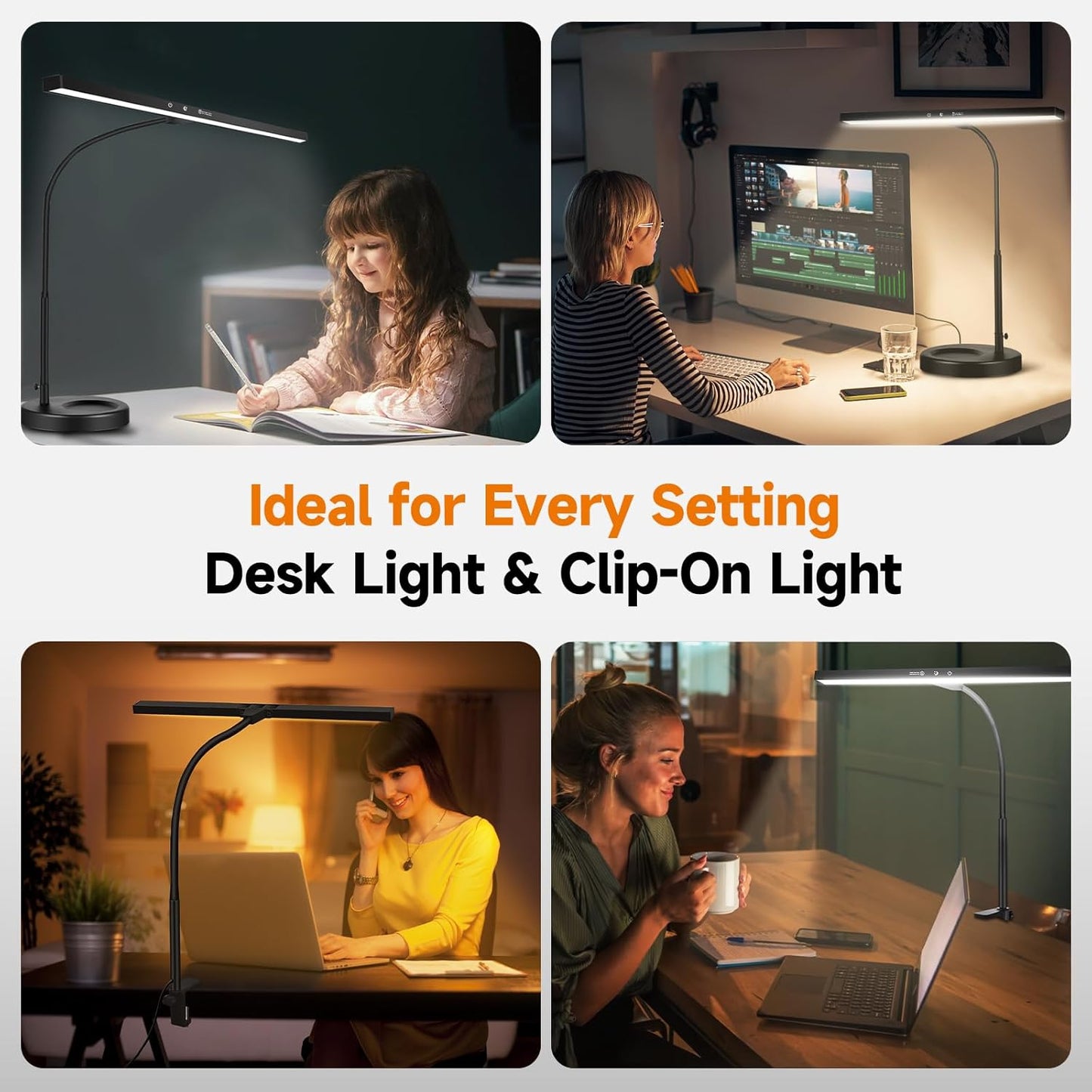 DUDUDU 17" Dimmable LED Piano Light, 2-in-1 Clamp Base Piano Lamp Flexible Gooseneck with 3 Colors Modes, Adjustable Height & Direction for Grand/Upright/Digital Pianos, Sheet Music & Studio Lighting