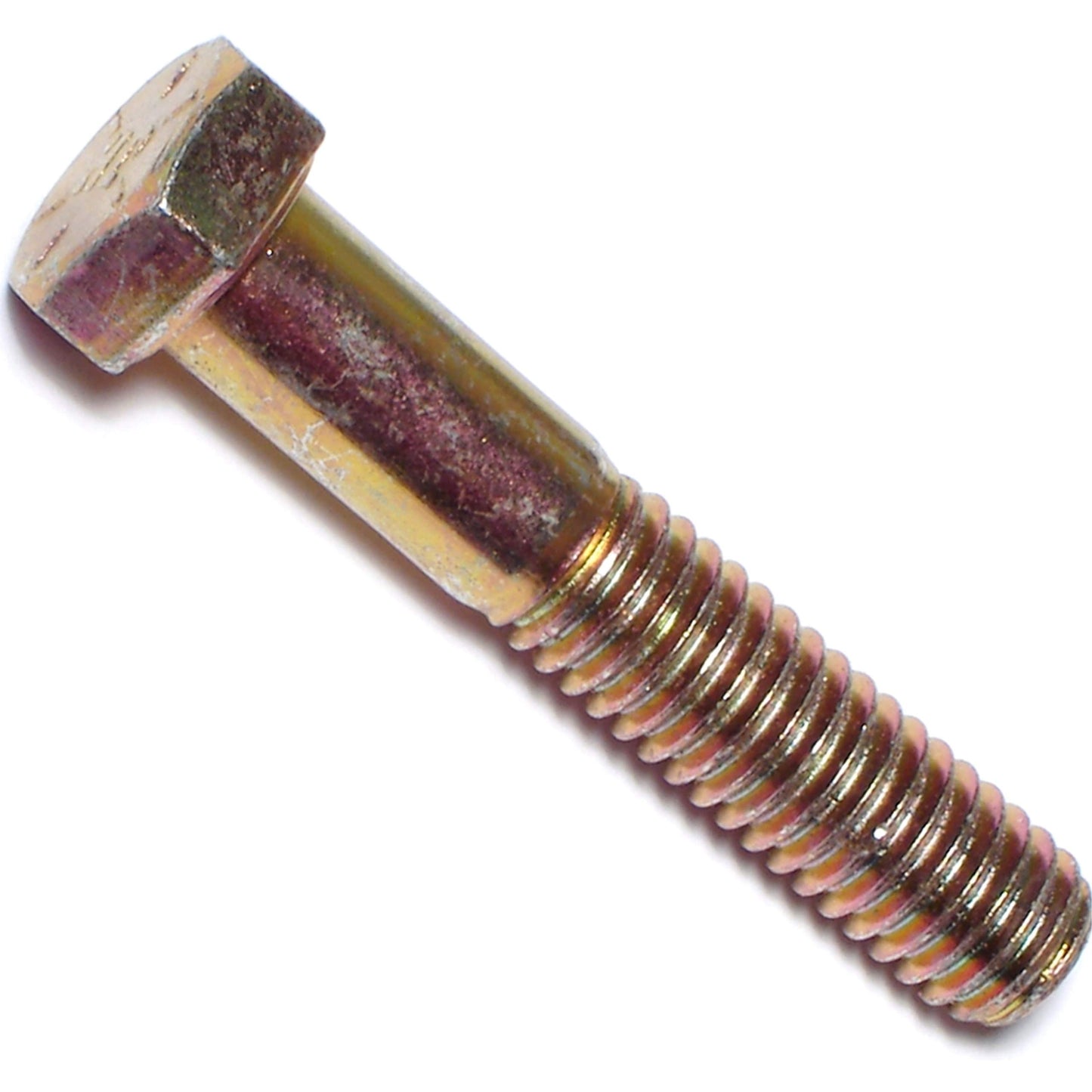 3/8-24 x 1 1/2 Hex Cap Screws Grade 8 Fine, Yellow Zinc - Pack of 10
