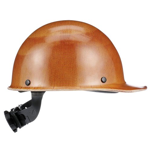 MSA 475395 Skullgard Cap Style Safety Hard Hat with Fas-Trac III Ratchet Suspension | Non-slotted Cap, Made of Phenolic Resin, Radiant Heat Loads up to 350F - Standard Size in Natural Tan