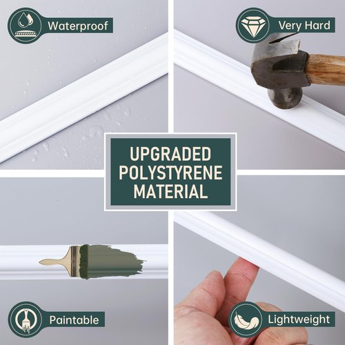 Melkus Wall Molding 3 Set Premade Wainscoting Panels for Interior Wall Décor Installed with Construction Glue Wainscoting Accent Panel Style 3