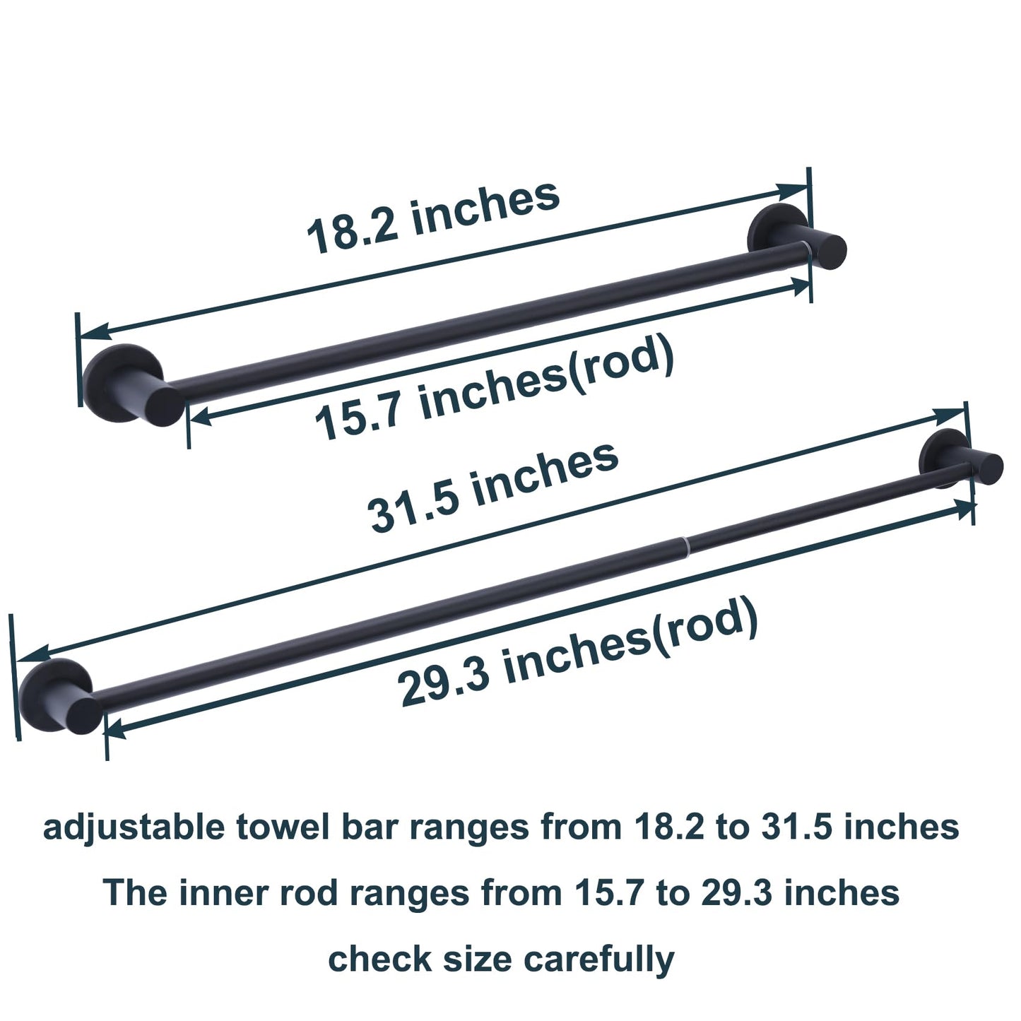 18-31.5 Inches Adjustable Magnetic Towel Bar Holder for Refrigerator, Magnet Classroom Flip Calendar Chart Rod for Whiteboard, Fridge Top Guard Rack Stop Items from Falling, Black
