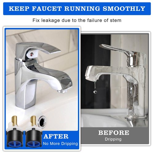 RP60400 Replacement Cartridge for Delta Faucet Valve Stem, Ktchen Faucet Cartridge Replacement Parts for Delta 2-Handle Bathroom and Beverage Faucets with Diamond Seal Technology