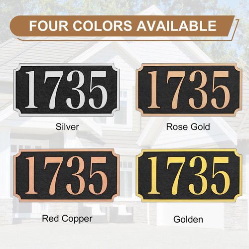 Address Plaque Notched Style - 12'' x 5.9'' Custom Address Sign for House,House Number Plaque Sign for Outside House,Driveway,Mailbox Easy Installation Metal & Large Options (Style 5)