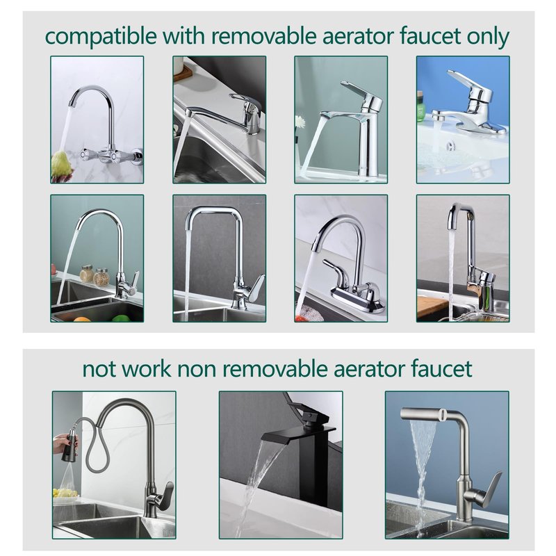SNUTUYA Faucet Adapter with Aerator, Sink Faucet to Garden Hose Adapter, Faucet Adapter to Garden Hose for Kitchen and Bathroom, hose attachment to sink,3/4" GHT Thread Chrome.