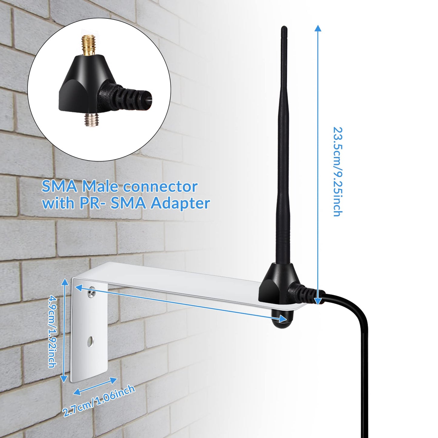Nelawya Smart Gate Door Opener Antenna 433.92 MHz Long Range Receiver 10 feet Low Loss Cable Antenna Compatible with All Series Lifemaster GTO Mighty Mule Gate Opener