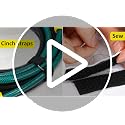 YMCRLUX 1in x 32ft Black Hook and Loop Straps with 50 Metal Buckles, Adjustable Cable Tie Cord
