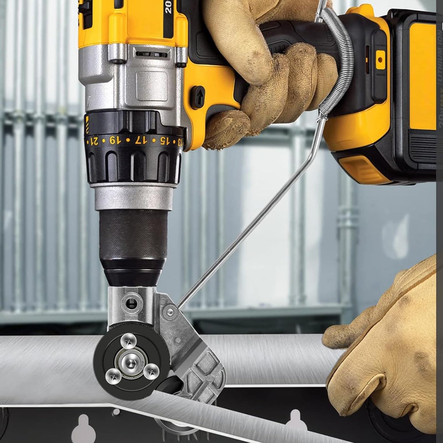Electric Drill Plate Cutter Attachment, 2025 Upgraded Metal Sheet Cutter Adapter - Drill Cut Pro Metal Plate Cutting - Nibbler Metal Drill Attachment for Iron, Copper, Aluminum, and Steel Sheets