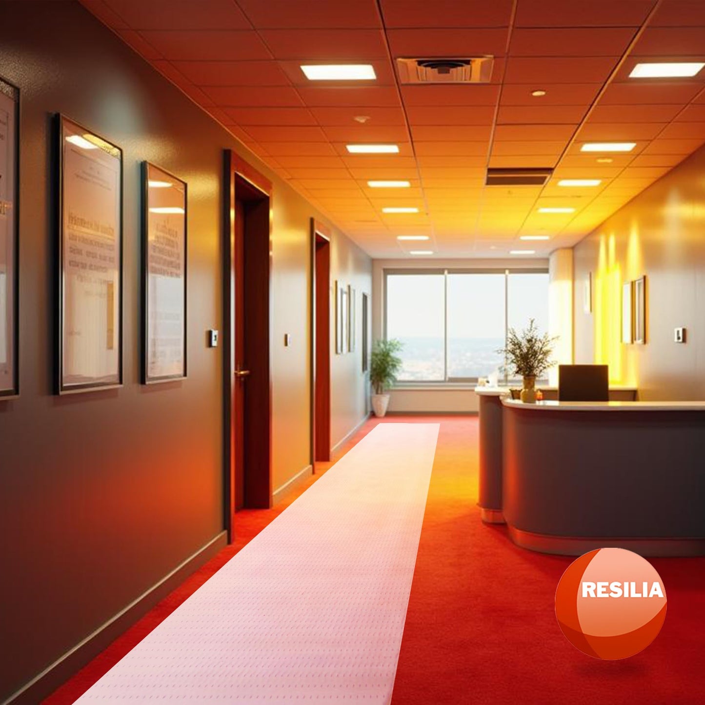 RESILIA Industrial Deep Pile Carpet Runner - Crosshatch Pattern Non Slip Carpet & Rug Protector Mat, Waterproof Clear Plastic Vinyl Floor Covering, 24 Inches Wide x 6 Feet Long, Made in The USA