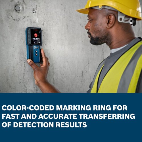 BOSCH GMS120-27 Wall Scanner and Stud Finder, Detects Wood, Metal, and Live Wires Behind Your Wall - Includes 2 AA Batteries and Pouch