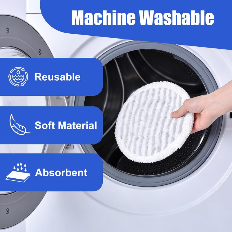 Jikefa 8 Pack Steam Mop Pads Compatible with Shark S8201 S8001 S7001 S7201 S7005 S7000 Series, S7000AMZ S7001TGT– Microfiber Replacement Scrub Pad, All-in-One Reusable Cleaning Refills for Hard Floor
